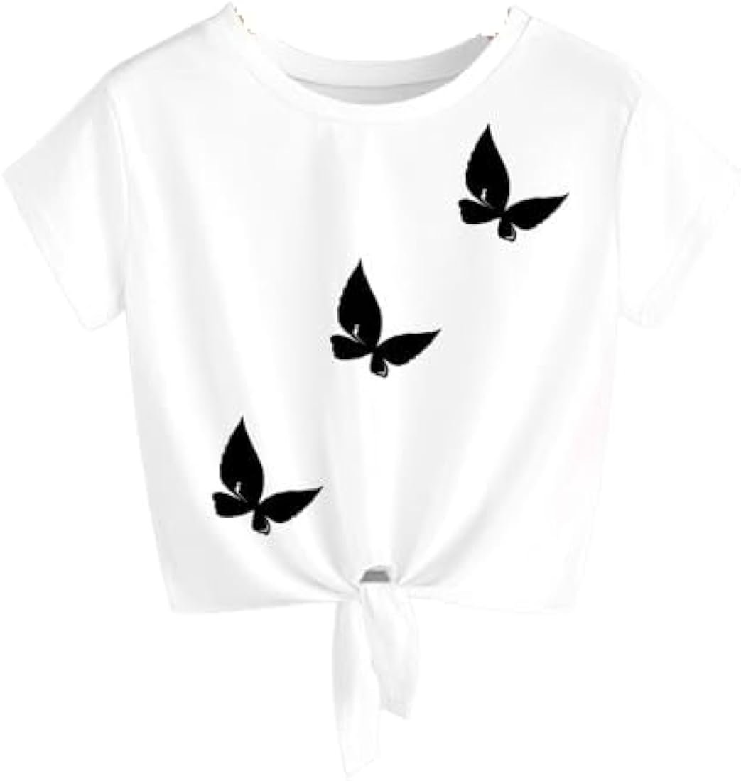 Butterfly Print Crop Top