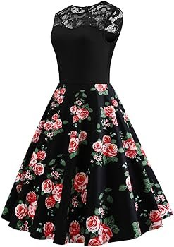 Extended Size Floral Print Swing Dress