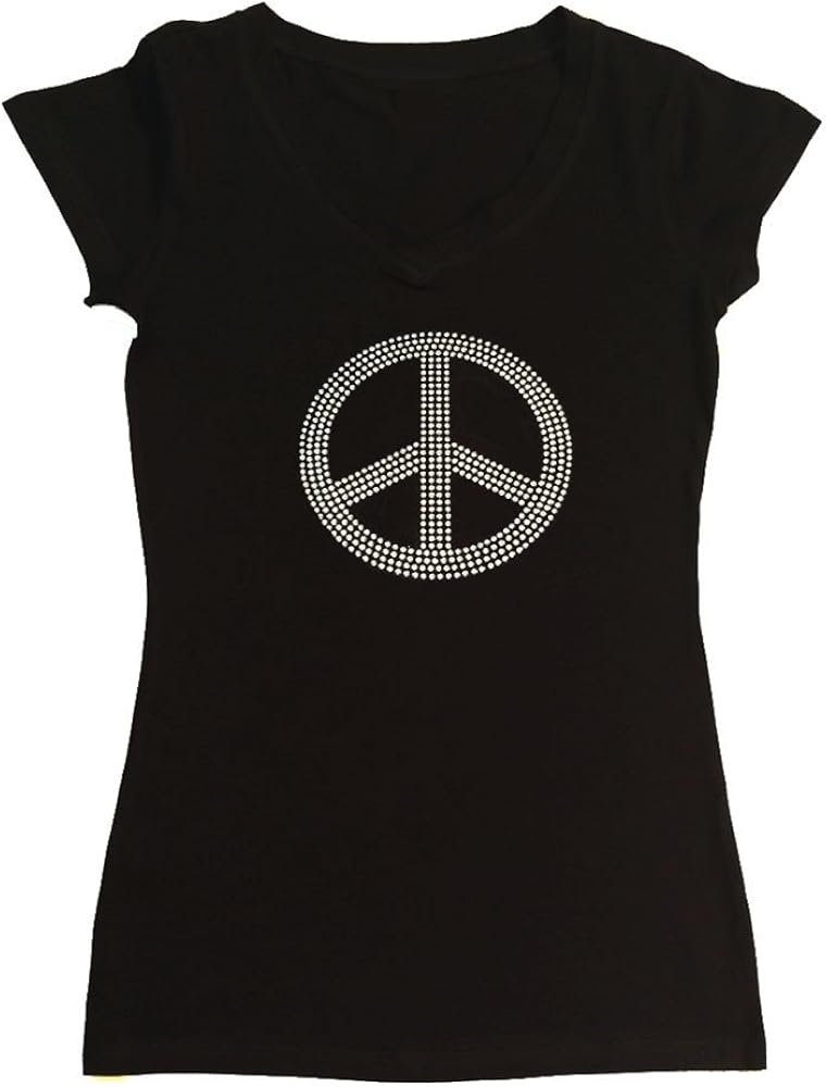 Peace Sign Rhinestone Shirt