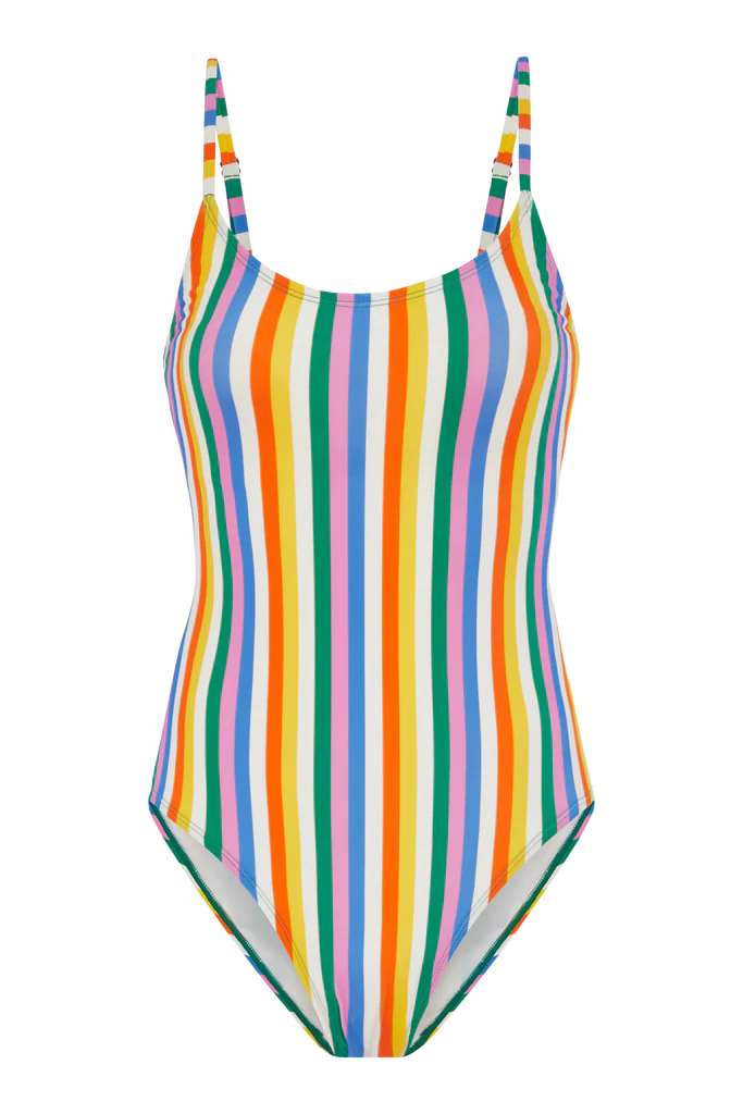 Rainbow Stripe One-Piece Swimsuit