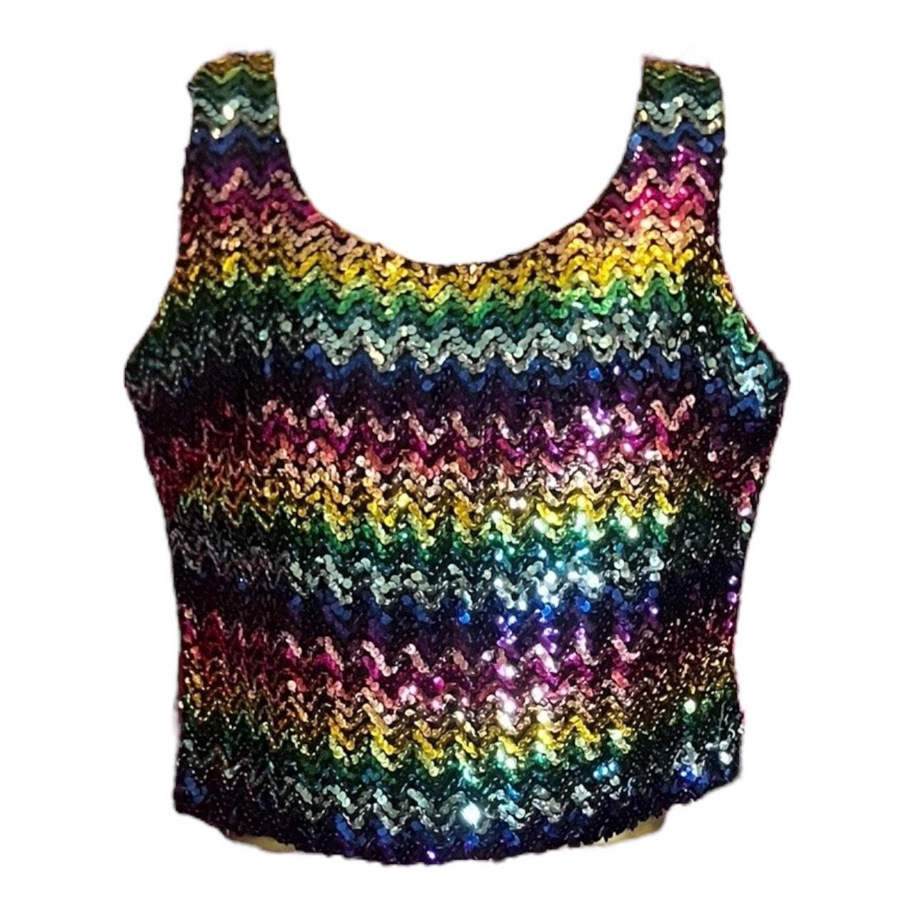 Sequin Rainbow Crop Top