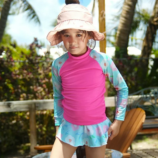 Baby Girl Swimsuit Long Sleeve Collection: One-Piece and Two-Piece Options